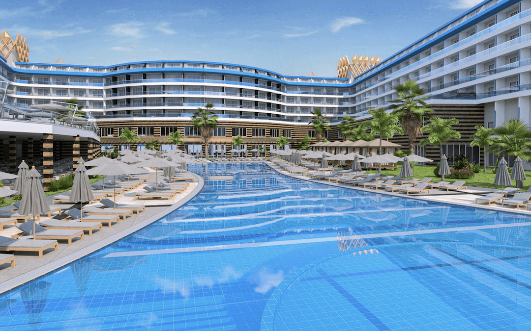 Billede af poolområdet på det nybyggede 5-stjernede hotel i Alanya, Hotel Eftalia Blue