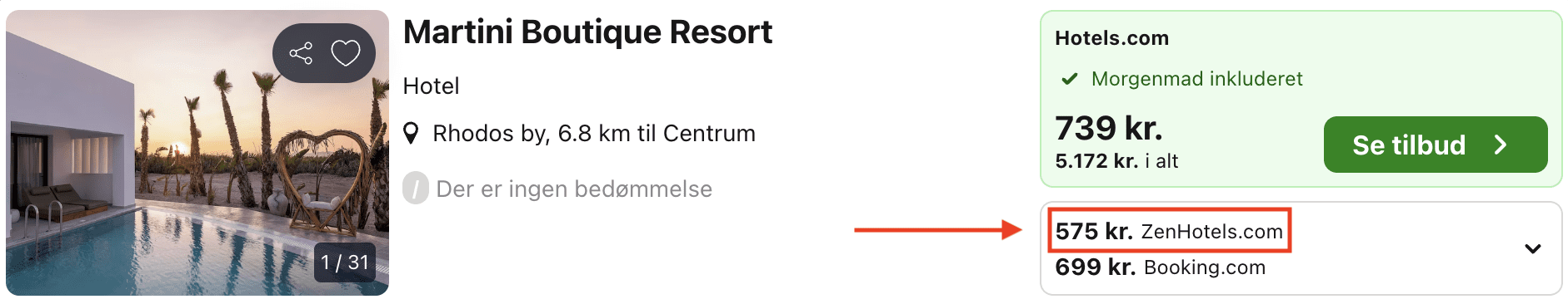 Hotel pris-screenshot