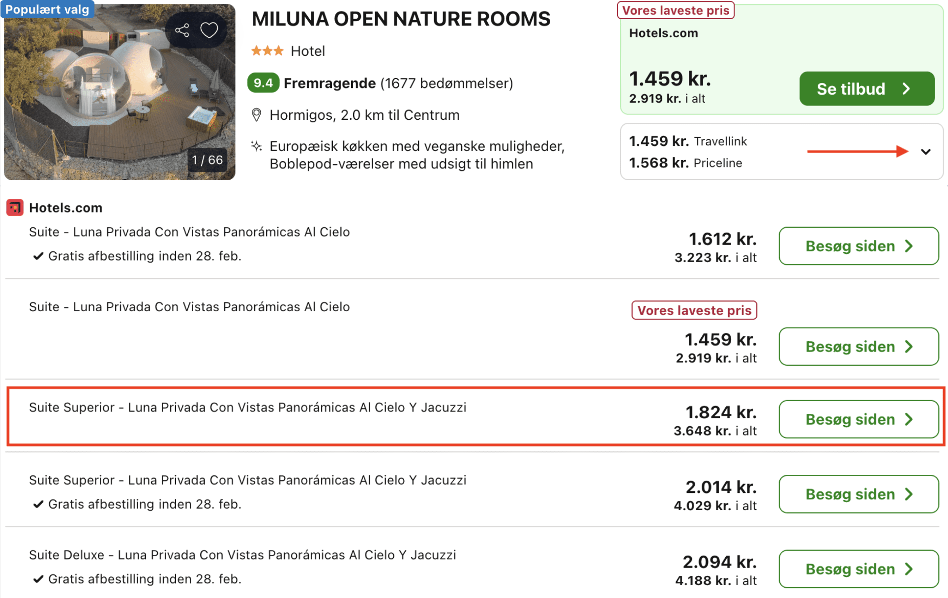 Hotel pris-screenshot