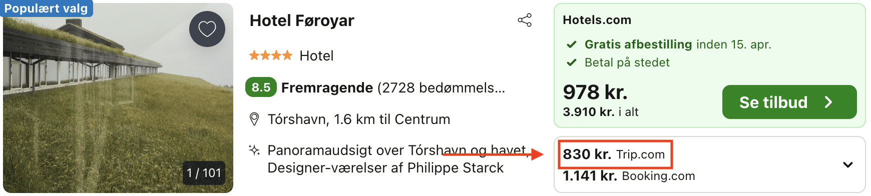 Hotel pris-screenshot