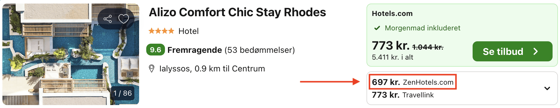 Hotel pris-screenshot