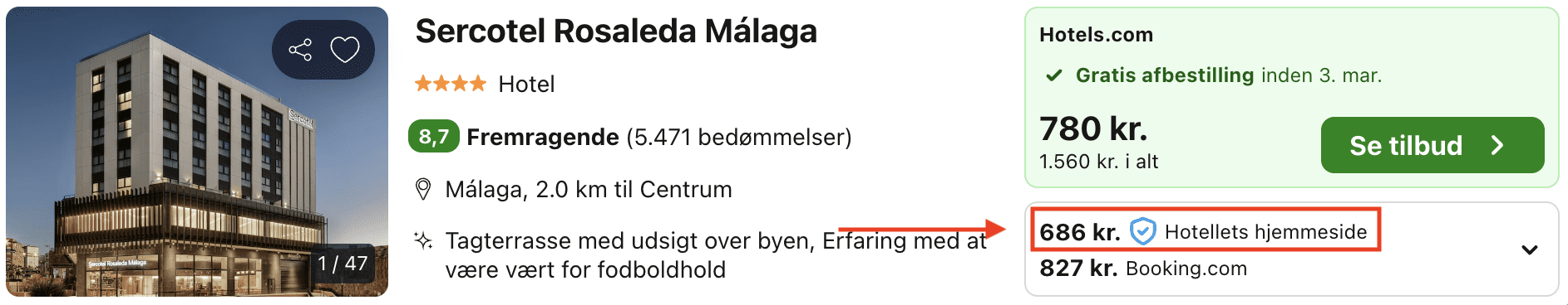 Hotel pris-screenshot