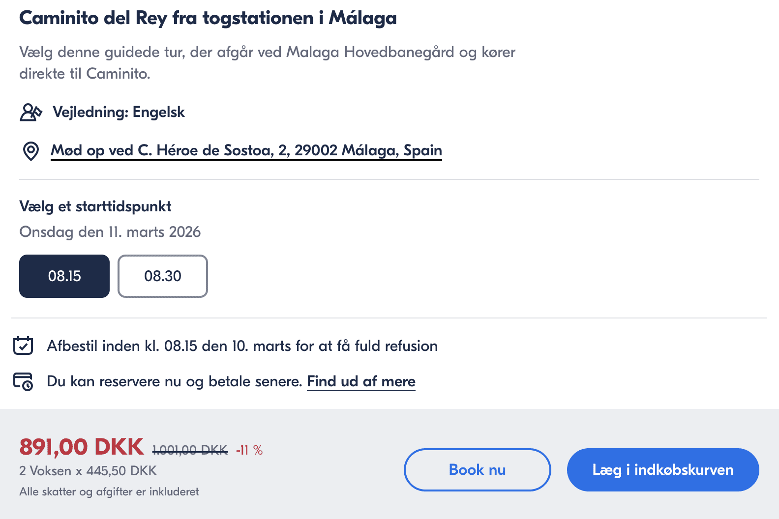 Oplevelse pris-screenshot