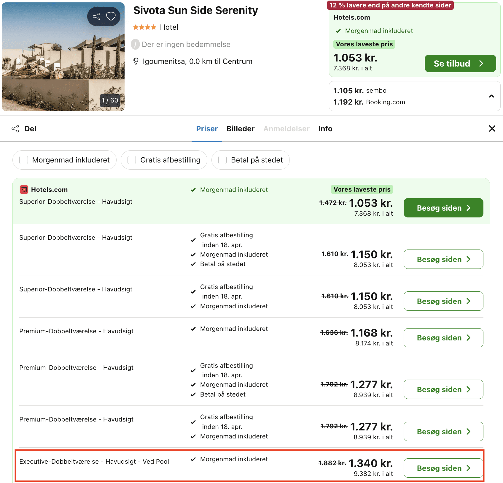 Hotel pris-screenshot