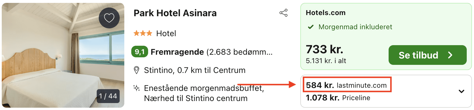 Hotel pris-screenshot