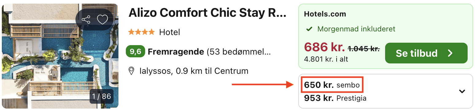 Hotel pris-screenshot