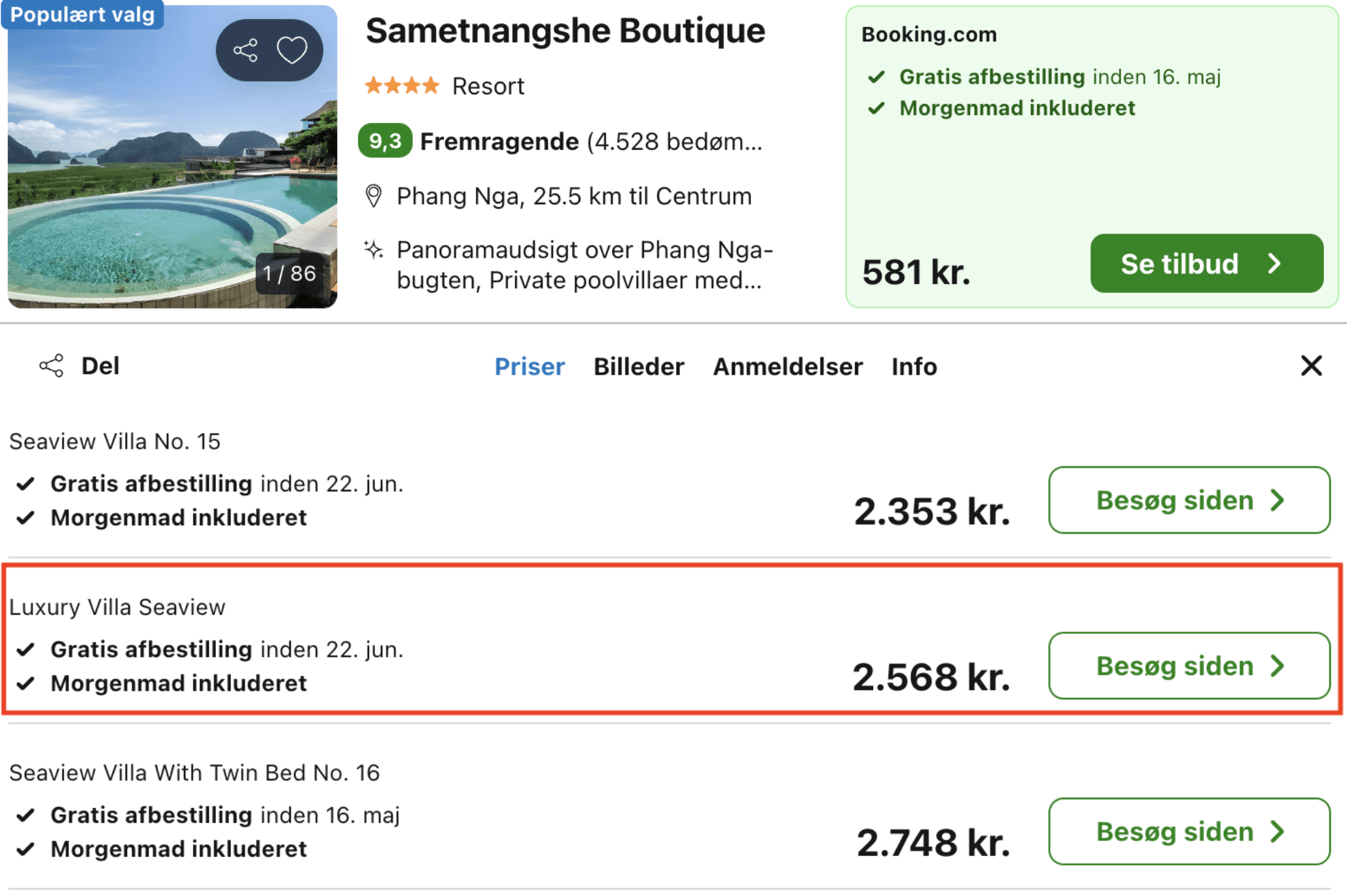 Hotel pris-screenshot