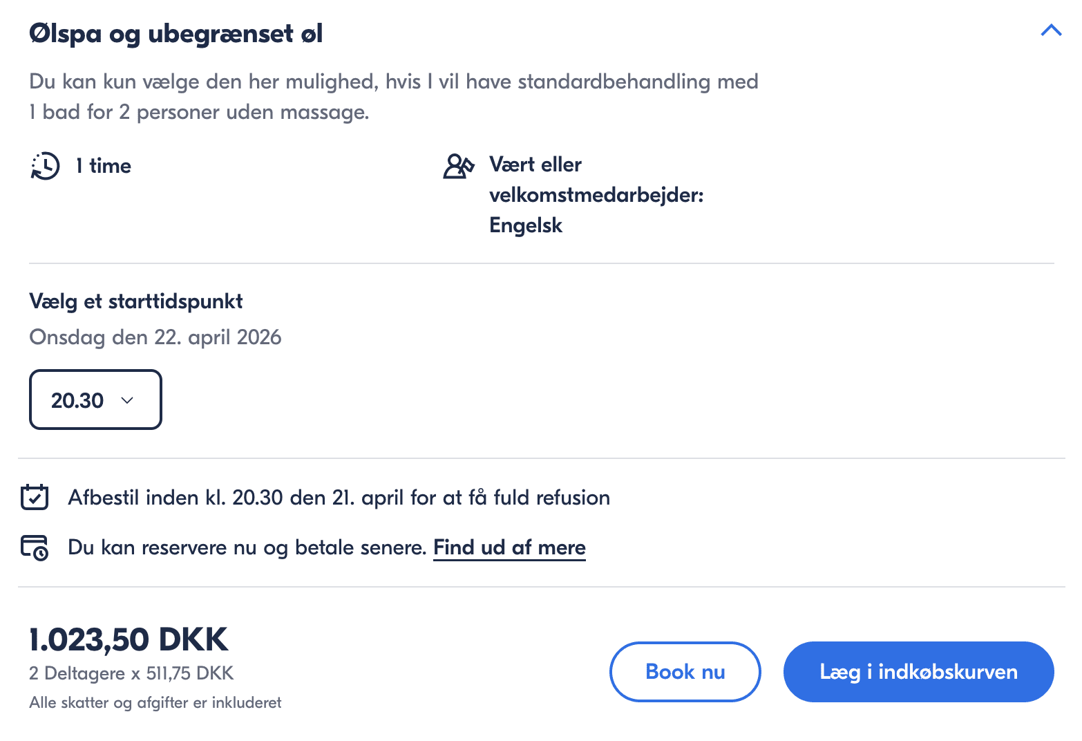 Oplevelse pris-screenshot