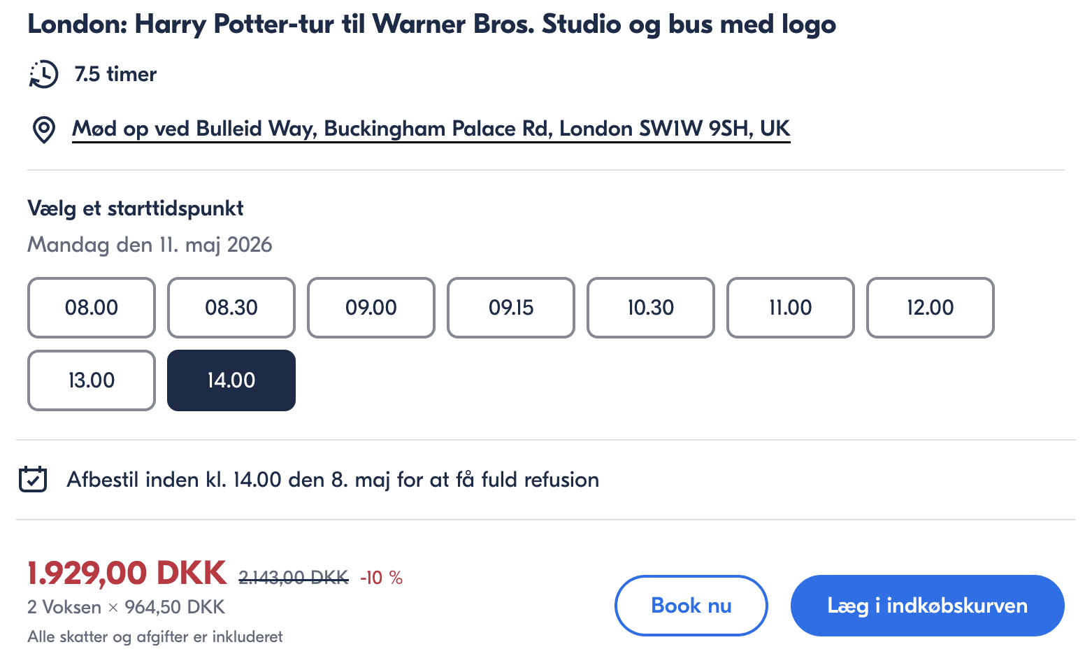 Oplevelse pris-screenshot