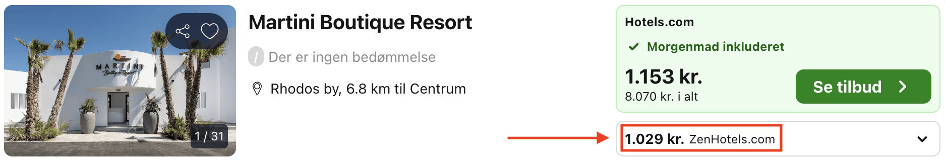 Hotel pris-screenshot