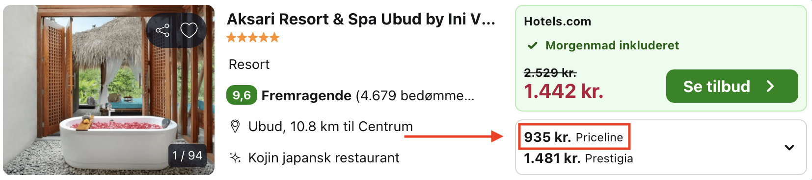 Hotel pris-screenshot