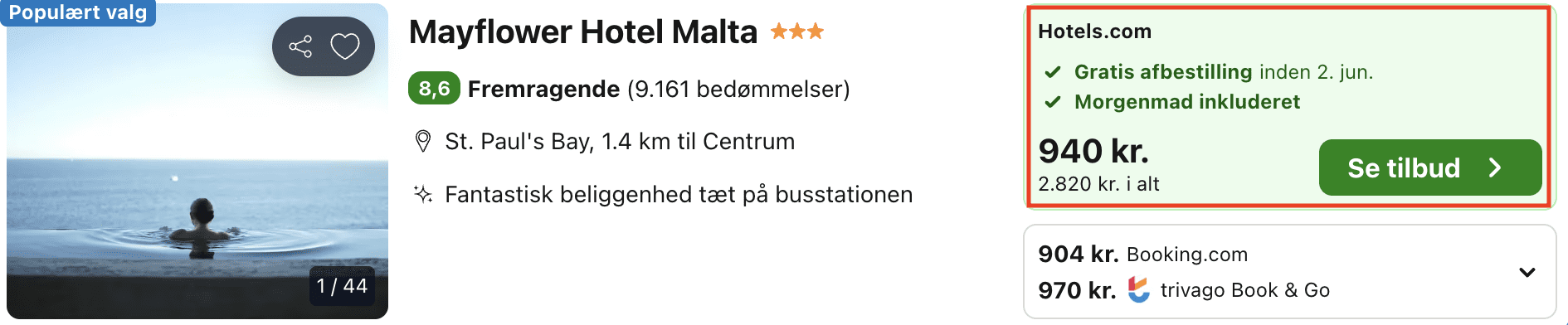 Hotel pris-screenshot