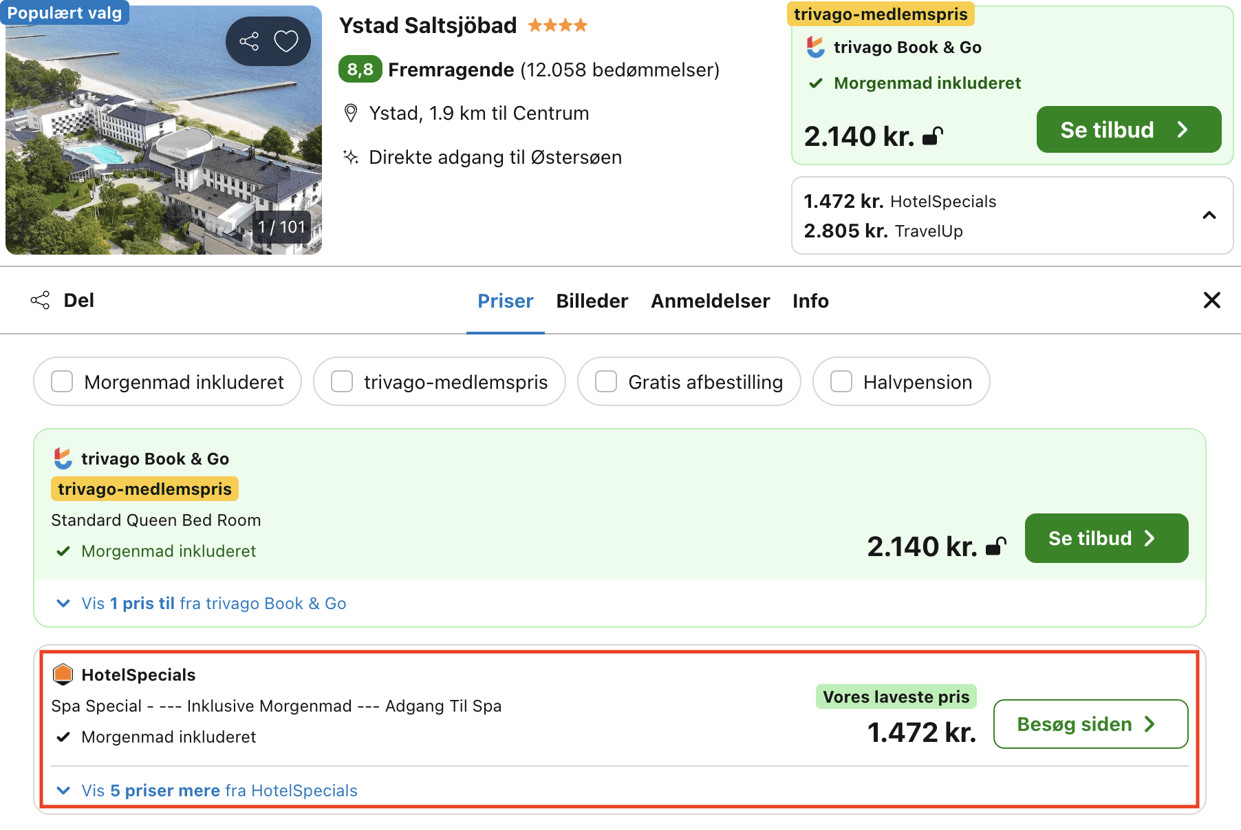 Hotel pris-screenshot