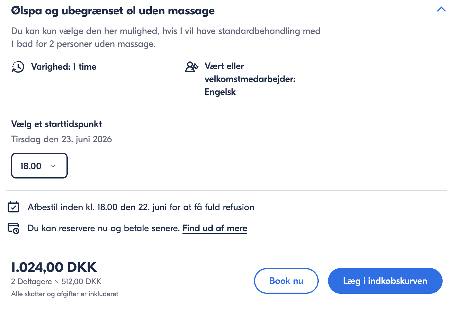 Oplevelse pris-screenshot