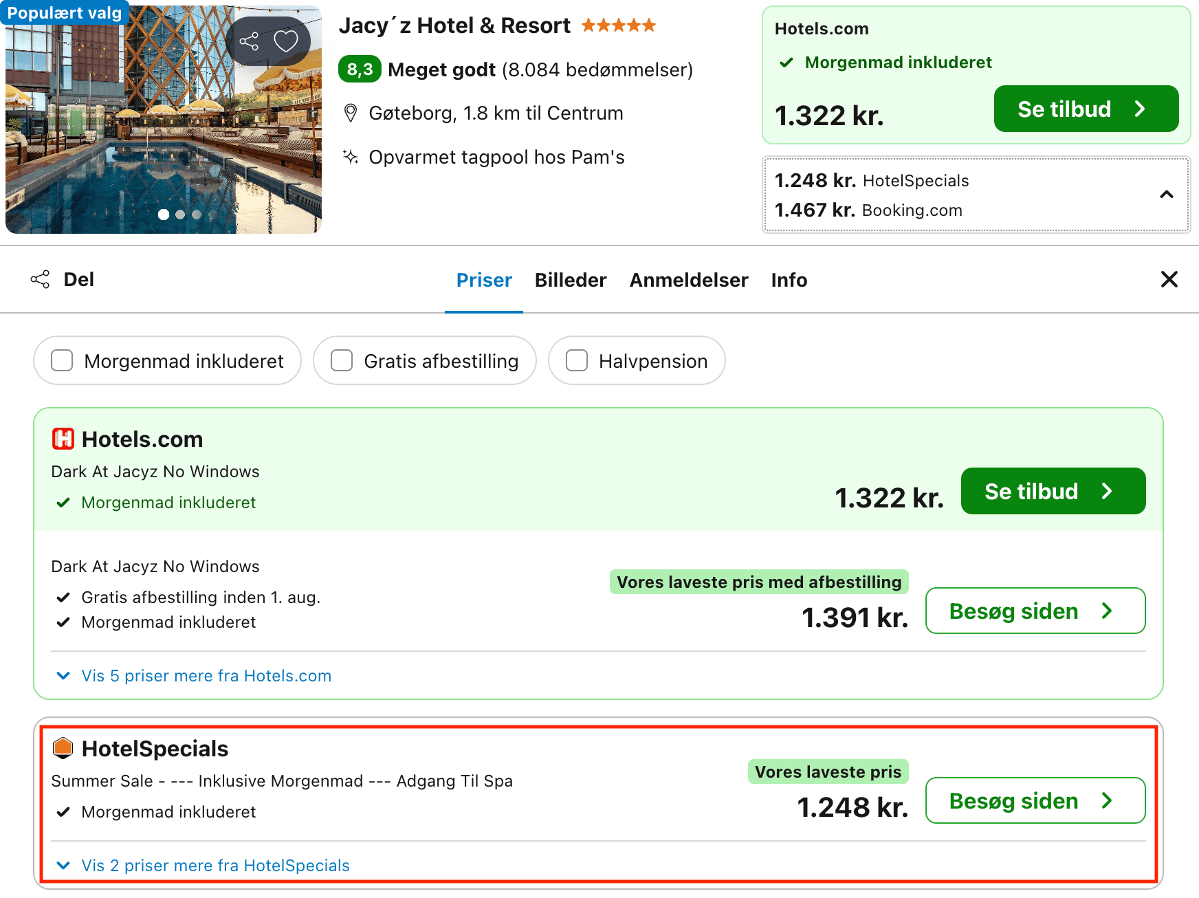 Hotel pris-screenshot