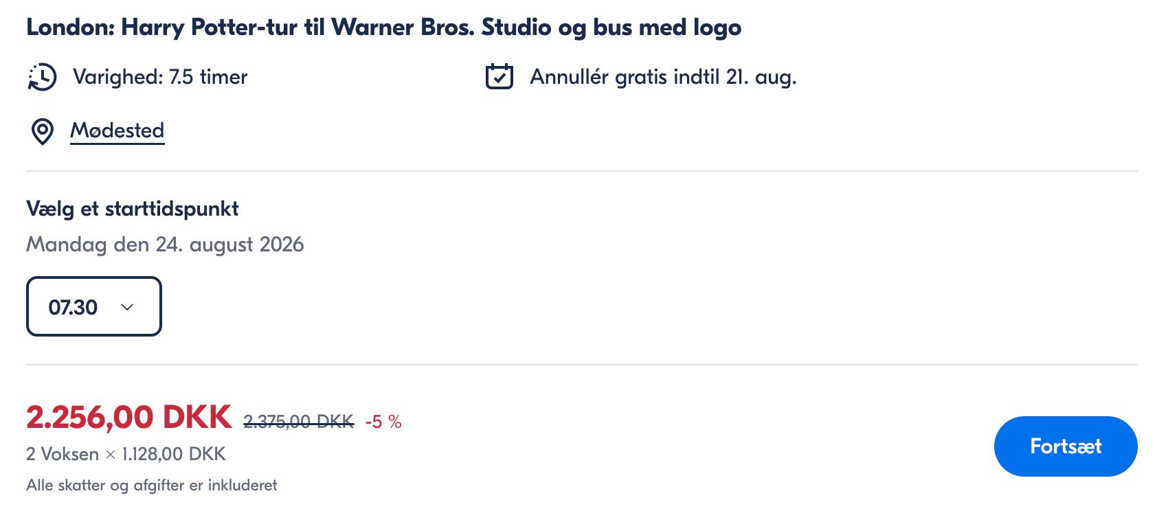 Oplevelse pris-screenshot