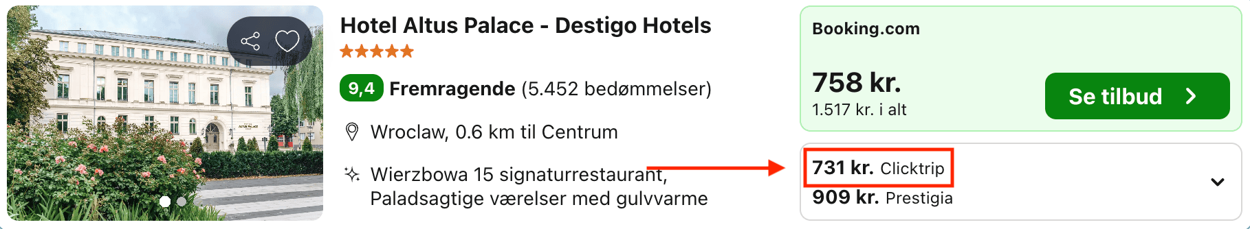 Hotel pris-screenshot