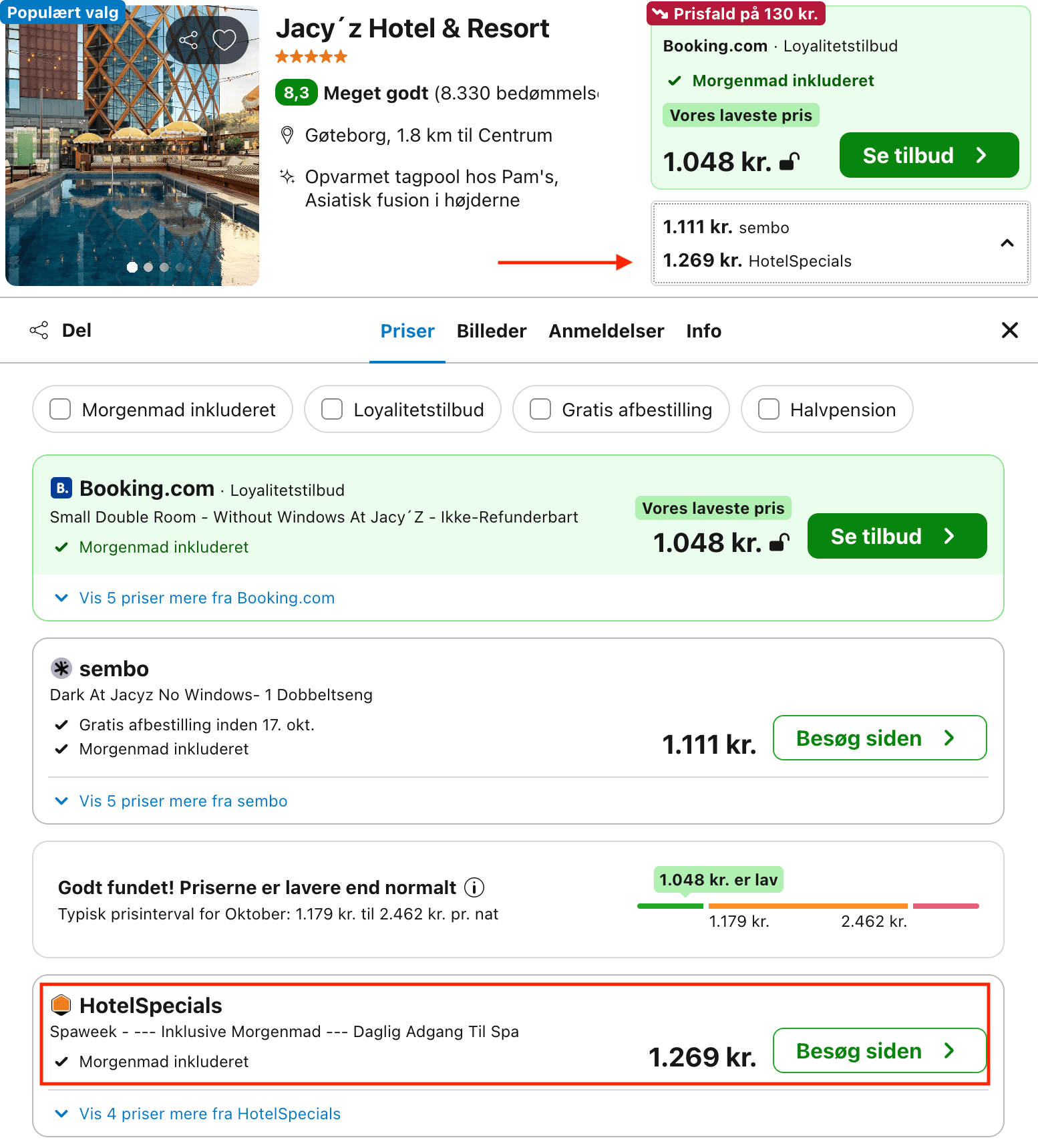 Hotel pris-screenshot