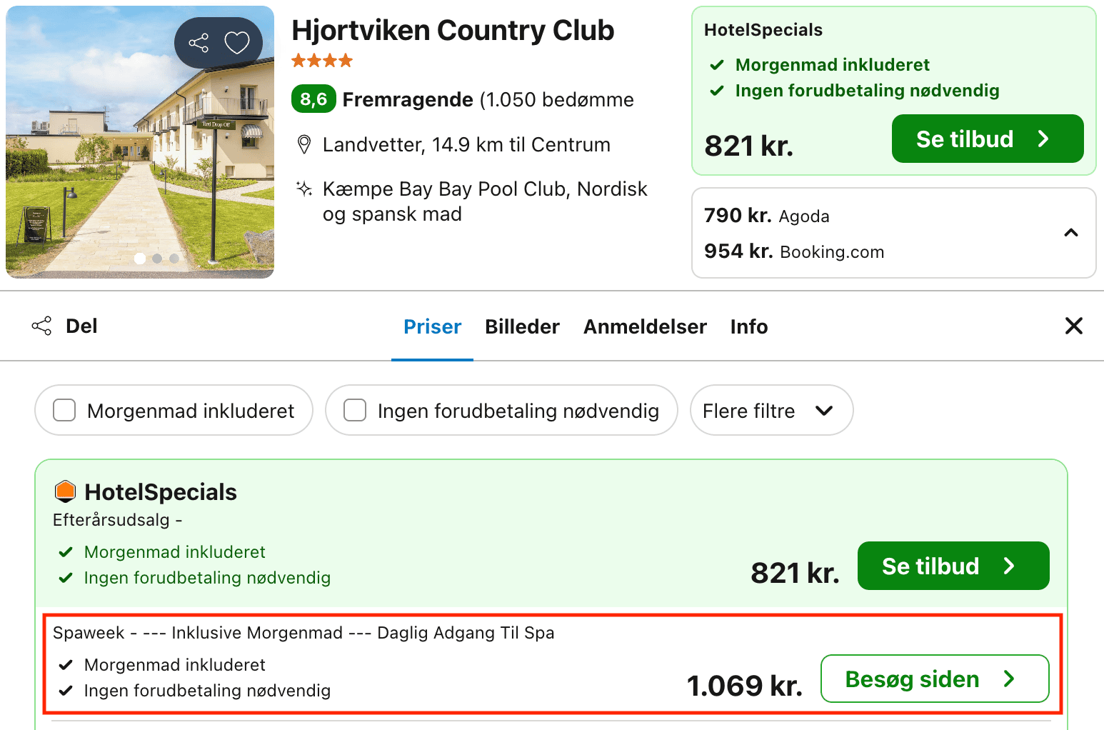 Hotel pris-screenshot