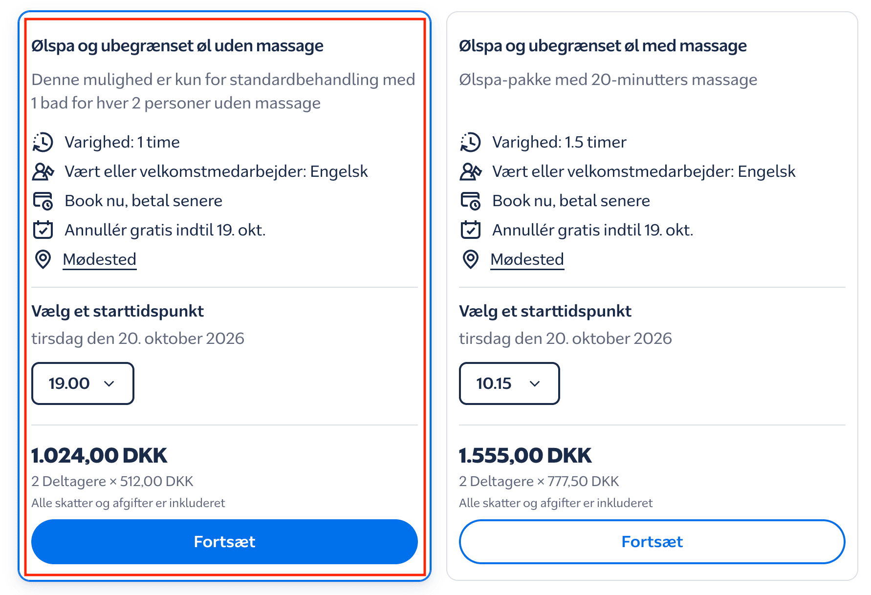 Oplevelse pris-screenshot